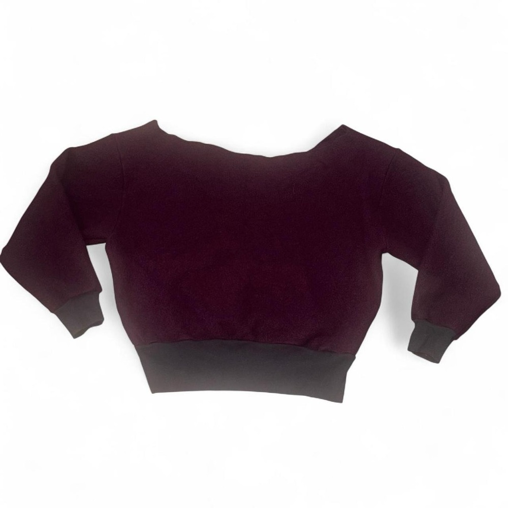 Los Angeles Apparel Purple Wool Off-the-Shoulder Sweater –